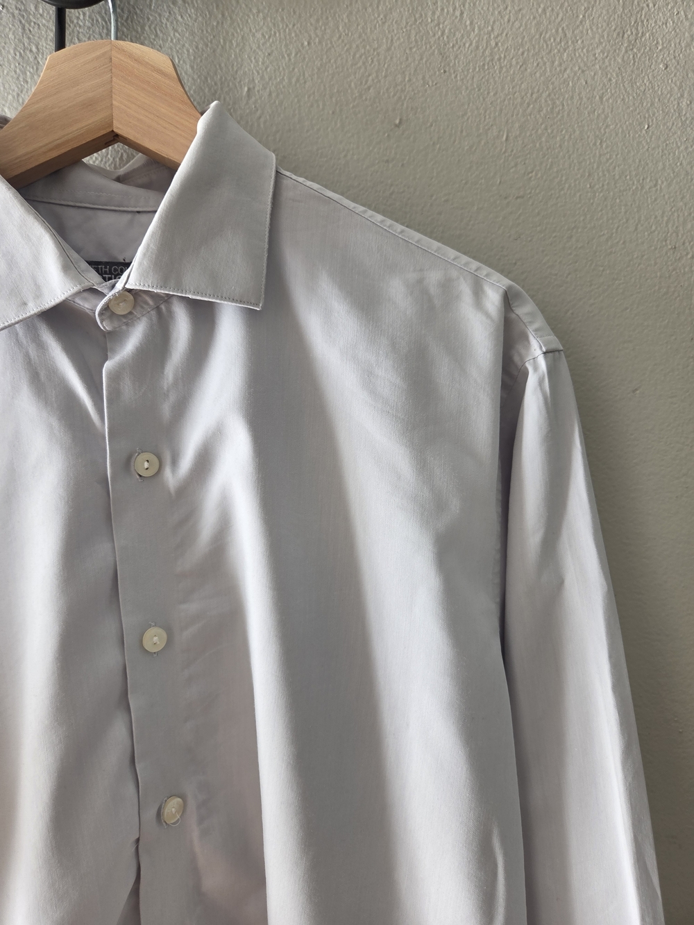 Kenneth Cole Light Gray Long-Sleeve Dress Shirt
